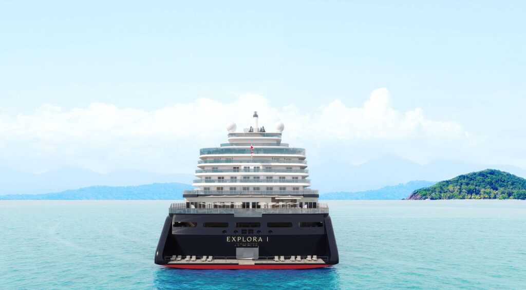 Explora Journeys Ocean Travel - Rear View of newest luxury cruise ships